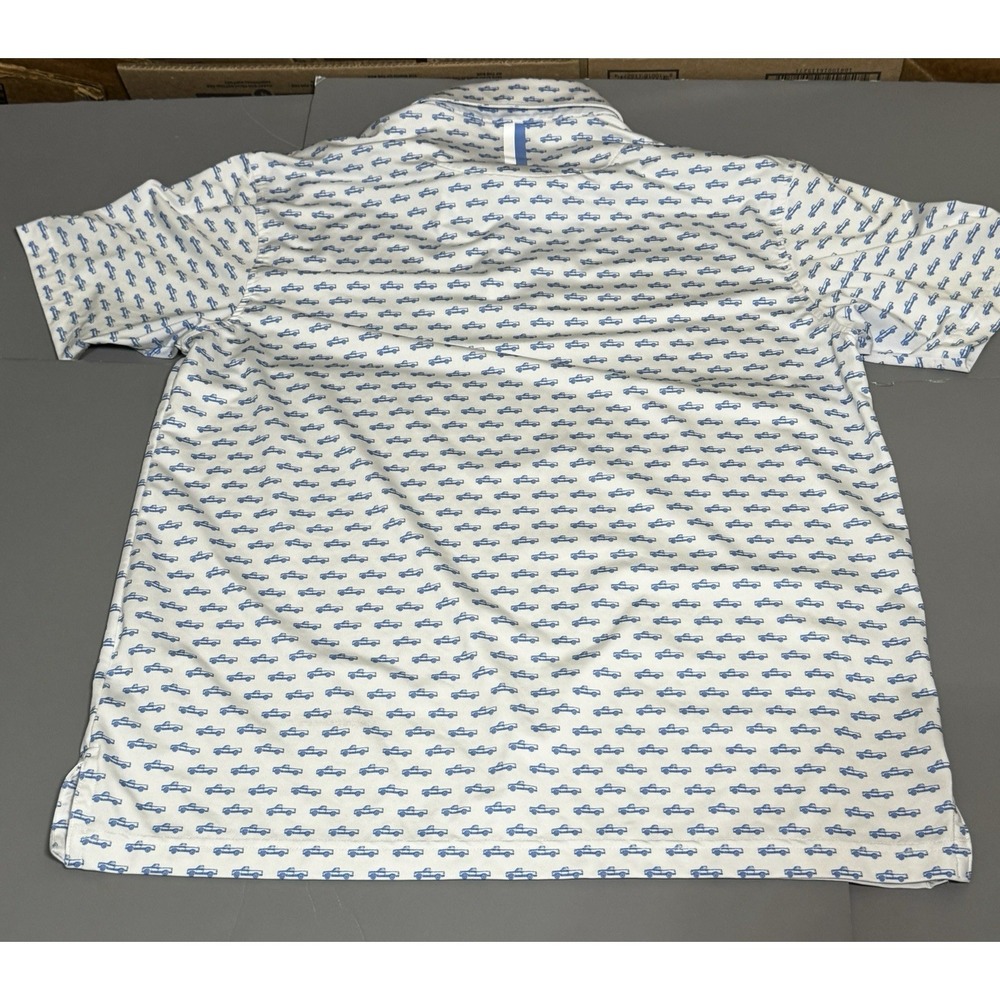 Rhoback M Medium Short Sleeve Polo Shirt Golf Stretch The Truck AOP Trucks Print - Picture 9 of 9